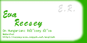 eva recsey business card